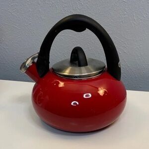 Calphalon Vibrant Red Kettle with Black Handle